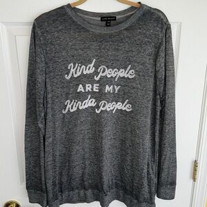 Lane Bryant Heather Gray Long Sleeve Graphic Sweatshirt Size 14/16
